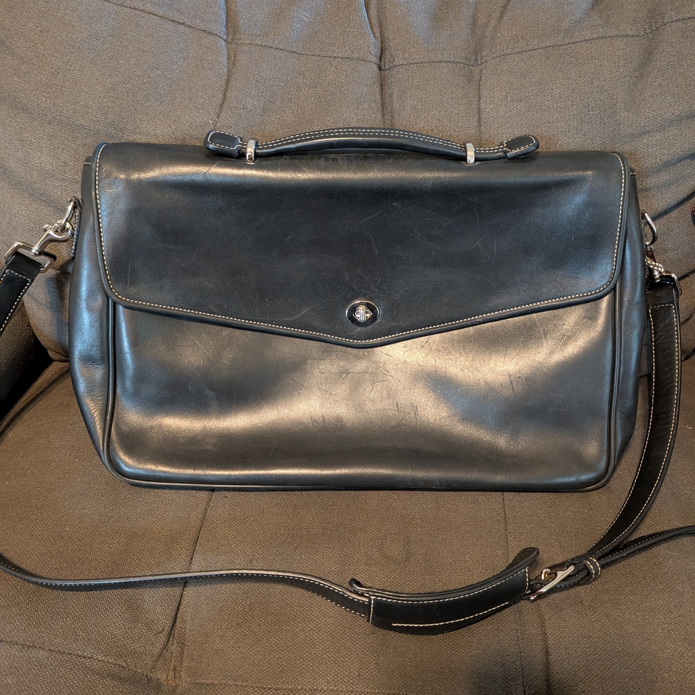 Coach Black Leather Laptop Bag